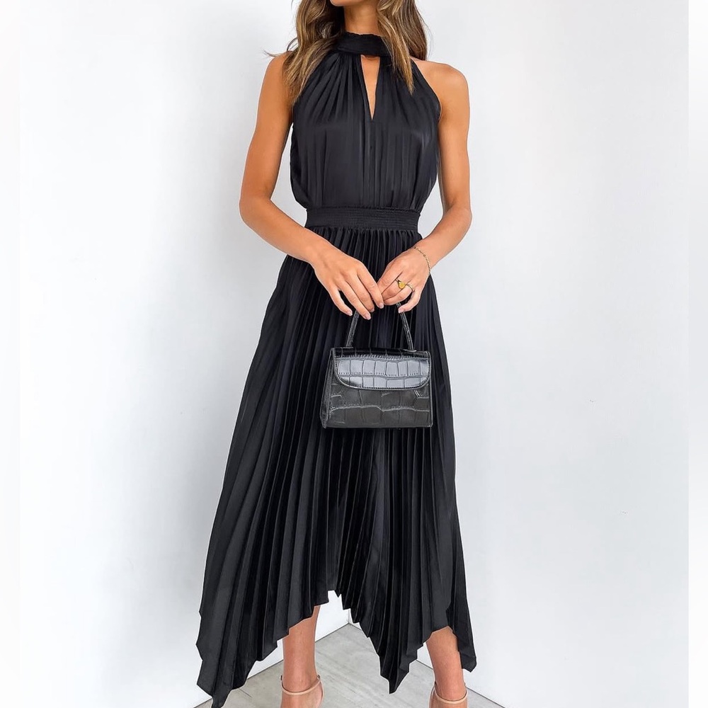 Petal & Pup Black Midi Dress